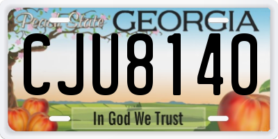 GA license plate CJU8140