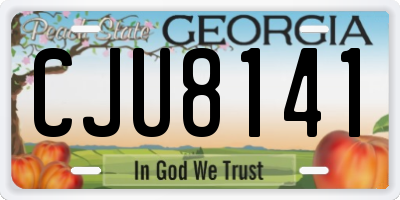 GA license plate CJU8141