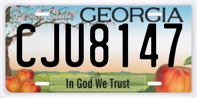 GA license plate CJU8147