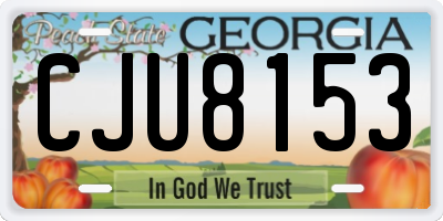 GA license plate CJU8153