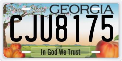 GA license plate CJU8175