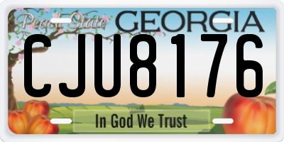 GA license plate CJU8176