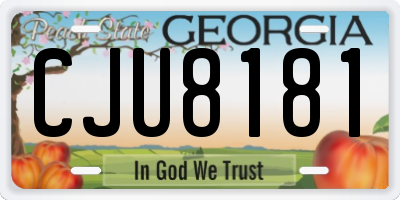 GA license plate CJU8181