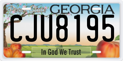 GA license plate CJU8195