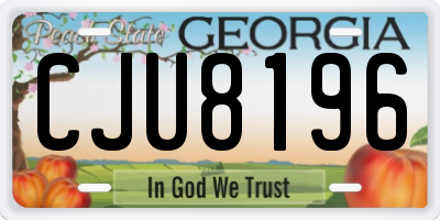 GA license plate CJU8196