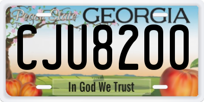 GA license plate CJU8200