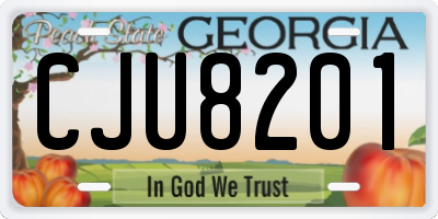 GA license plate CJU8201