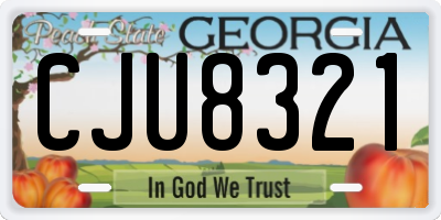 GA license plate CJU8321