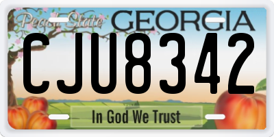 GA license plate CJU8342