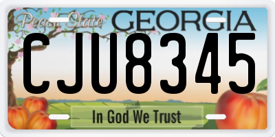 GA license plate CJU8345