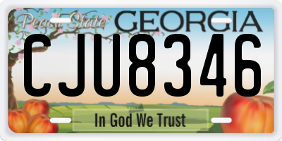 GA license plate CJU8346