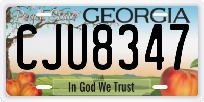 GA license plate CJU8347