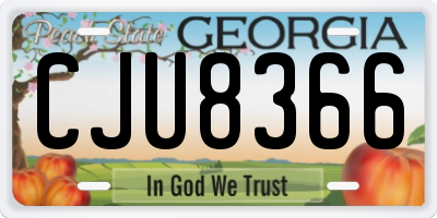 GA license plate CJU8366