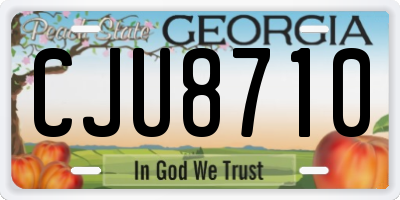 GA license plate CJU8710
