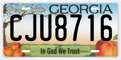 GA license plate CJU8716