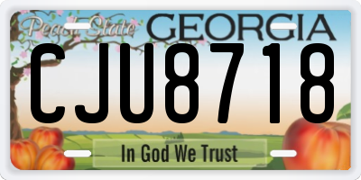 GA license plate CJU8718