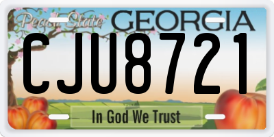 GA license plate CJU8721