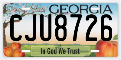 GA license plate CJU8726