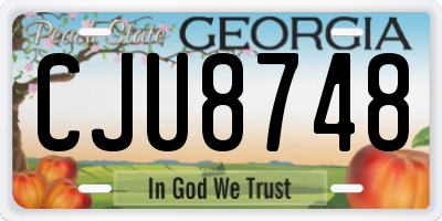 GA license plate CJU8748