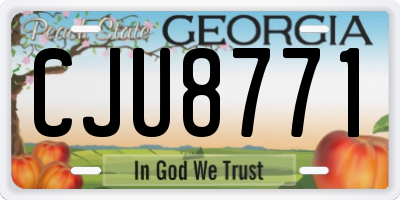 GA license plate CJU8771