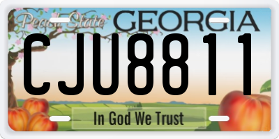 GA license plate CJU8811