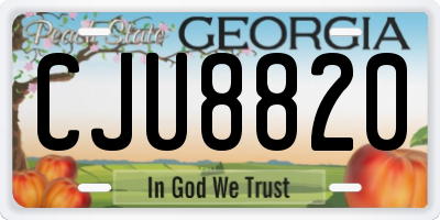 GA license plate CJU8820