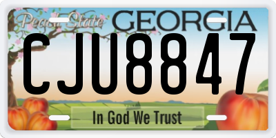 GA license plate CJU8847