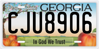 GA license plate CJU8906