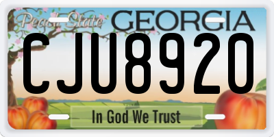GA license plate CJU8920