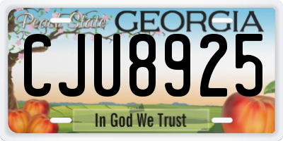 GA license plate CJU8925