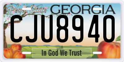 GA license plate CJU8940