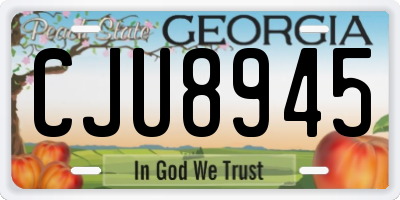 GA license plate CJU8945