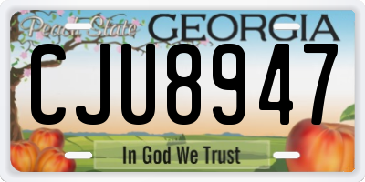 GA license plate CJU8947