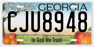 GA license plate CJU8948