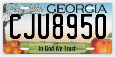 GA license plate CJU8950
