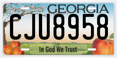 GA license plate CJU8958
