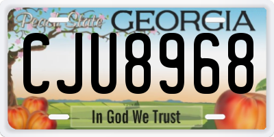 GA license plate CJU8968