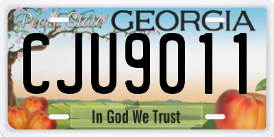 GA license plate CJU9011