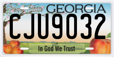 GA license plate CJU9032