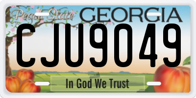 GA license plate CJU9049