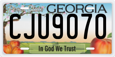 GA license plate CJU9070