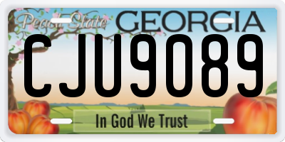 GA license plate CJU9089