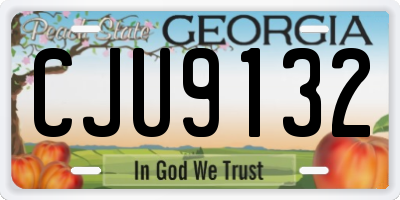 GA license plate CJU9132