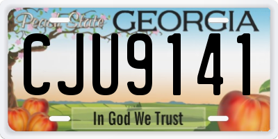 GA license plate CJU9141