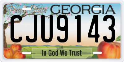 GA license plate CJU9143