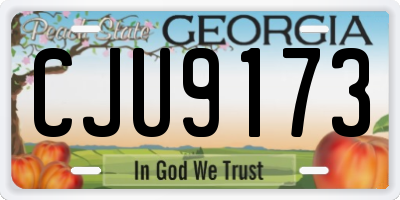 GA license plate CJU9173