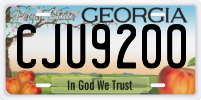 GA license plate CJU9200