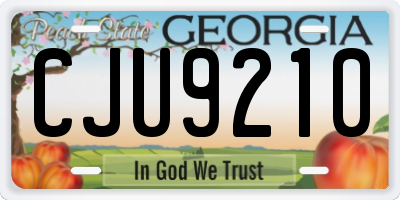 GA license plate CJU9210