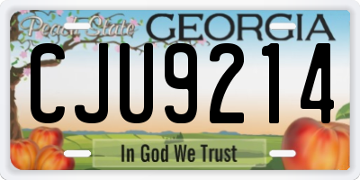 GA license plate CJU9214