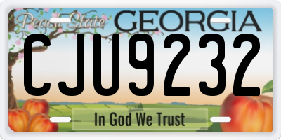 GA license plate CJU9232